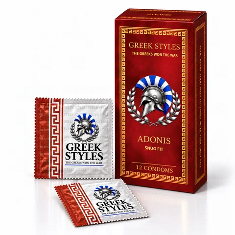 Adonis 12-pack photorealistic packaging preview with foil packets