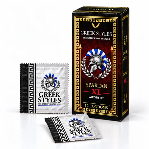 Spartan XL 12-pack photorealistic packaging preview with foil packets
